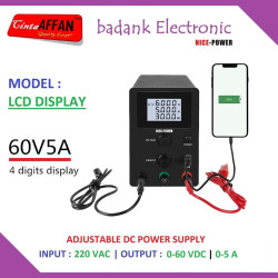 NICE POWER Adjustable DC Switching Power Supply 0-60V 0-5A - BLACK